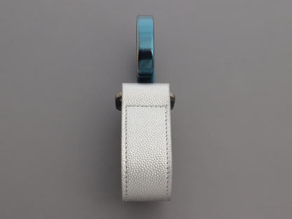 Chanel Silver Metallic Caviar Luggage Hook