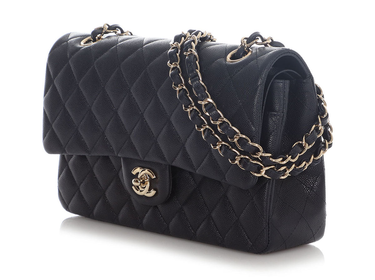 Chanel Medium/Large Navy Quilted Caviar Classic Double Flap