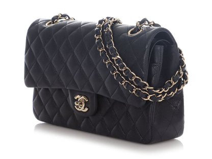 Chanel Medium/Large Navy Quilted Caviar Classic Double Flap