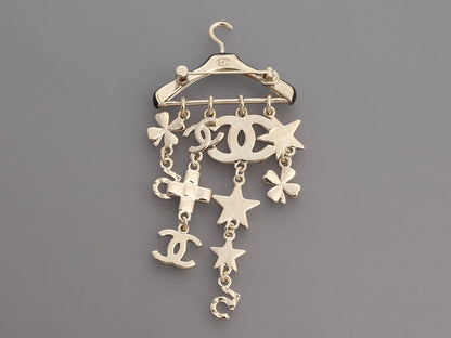 Chanel CC Logo Charms Clothes Hanger Brooch