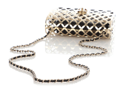 Chanel Small Gold Metal Cage Flap