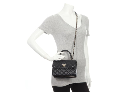 Chanel Mini Black Quilted Lambskin Trendy CC