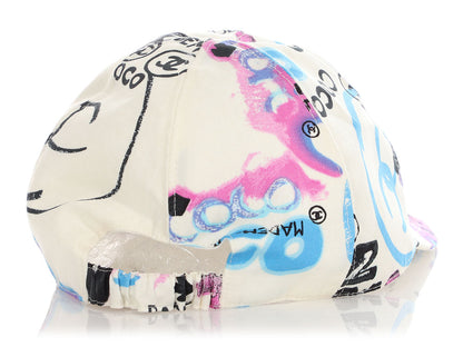 Chanel White CC Graffiti Baseball Hat