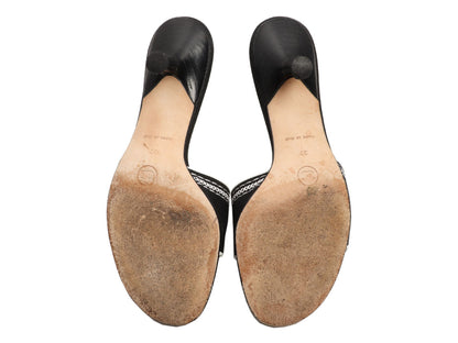 Chanel Black Fabric Mules
