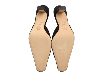 Chanel Black Quilted Fabric Mules