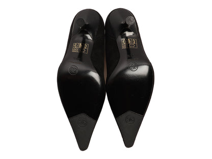 Chanel Black Suede Pumps