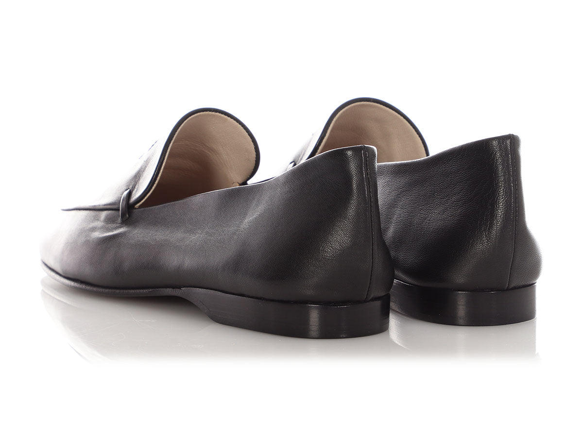 Chanel Black Leather Loafers