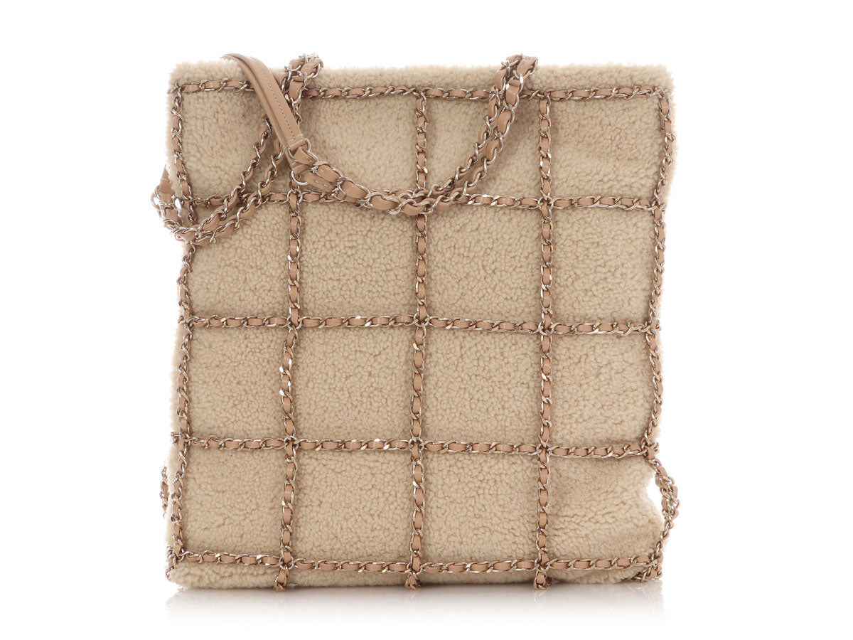Chanel Shearling CC Chain Shopping Tote