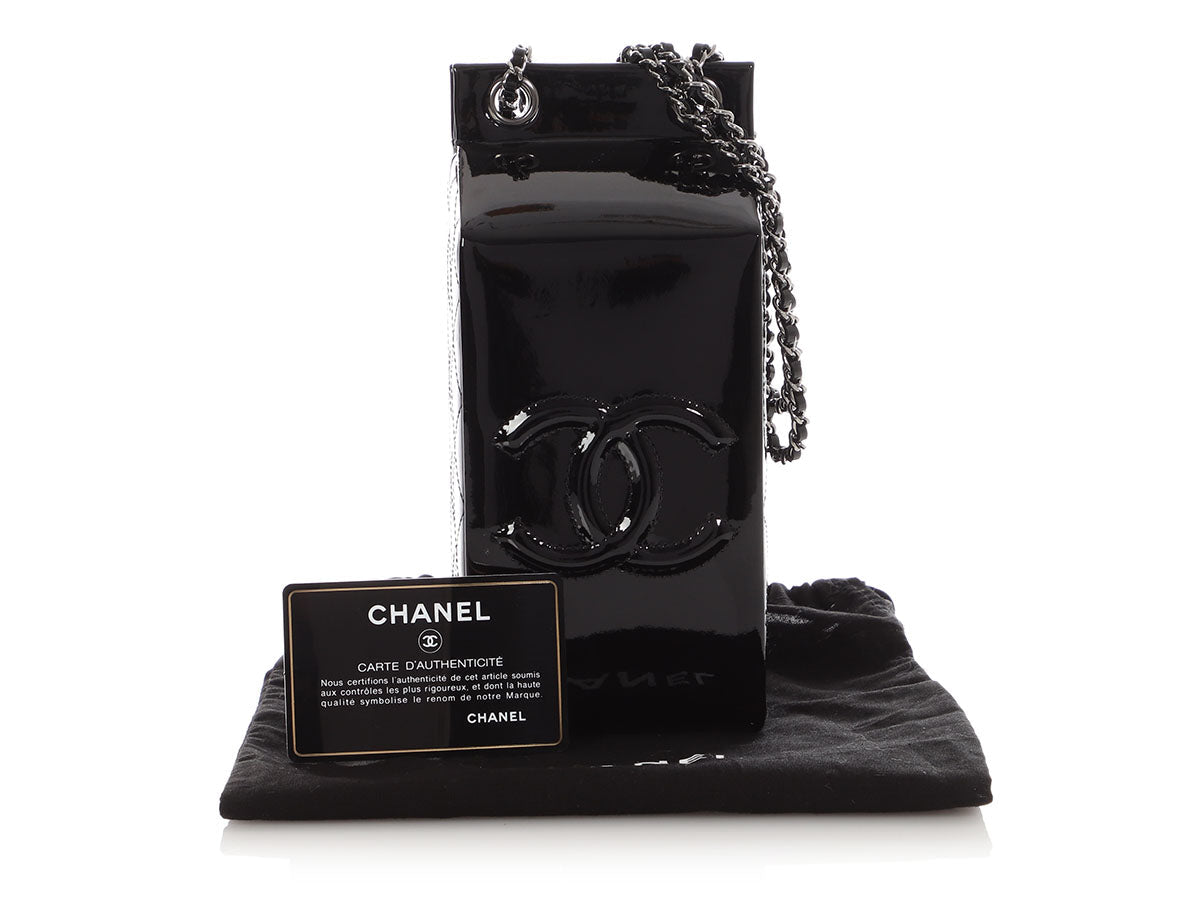 Chanel Black Patent Milk Carton Bag