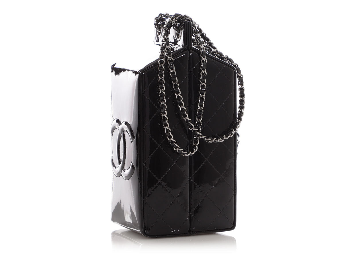 Chanel Black Patent Milk Carton Bag