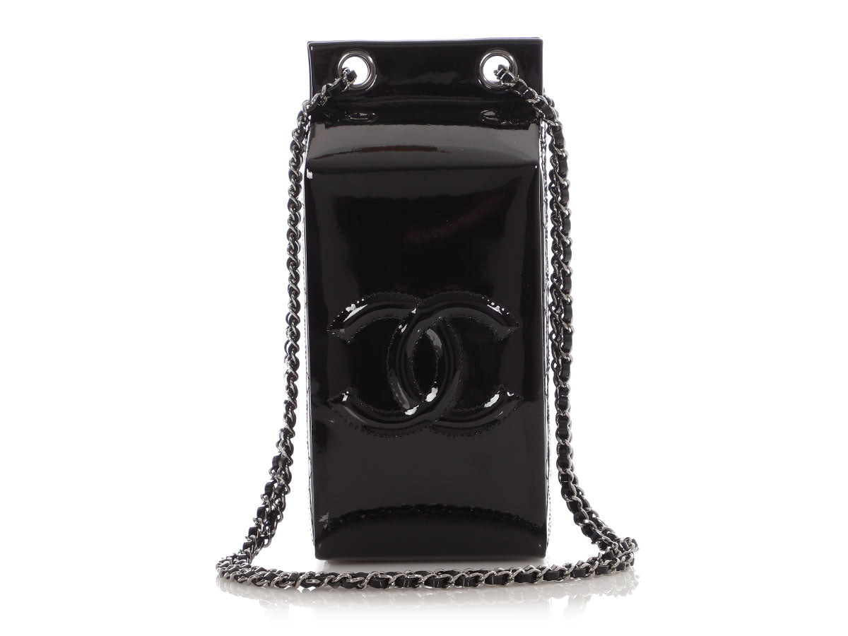 Chanel Black Patent Milk Carton Bag