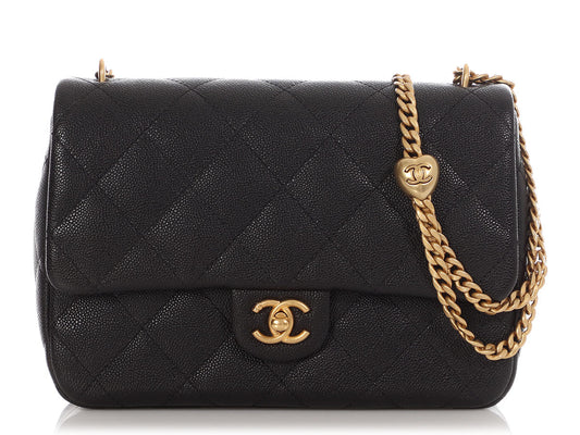 Chanel Medium Black Caviar Sweetheart Crush Flap