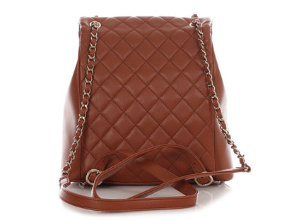 Chanel Medium Light Brown Quilted Grained Calfskin Duma Pockets Backpack