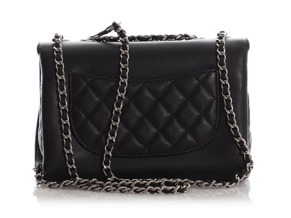 Chanel Small Black Part-Quilted Lambskin Tramezzo Flap