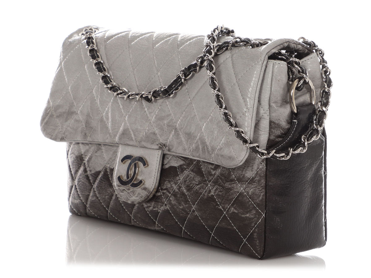 Chanel Black Quilted Vinyl Melrose Dégradé Flap