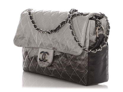 Chanel Black Quilted Vinyl Melrose Dégradé Flap