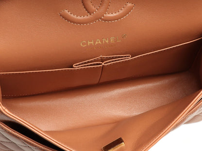 Chanel Small Caramel Quilted Lambskin Classic Double Flap