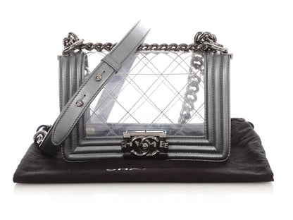 Chanel Small Silver PVC Boy Bag