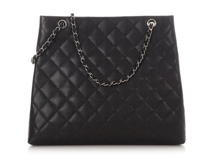 Chanel Black Quilted Caviar Tote