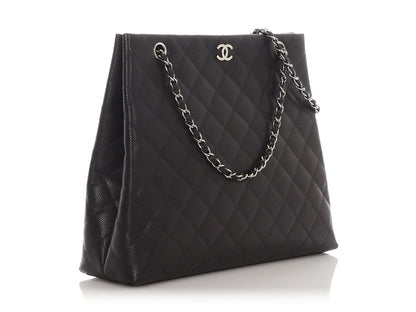 Chanel Black Quilted Caviar Tote