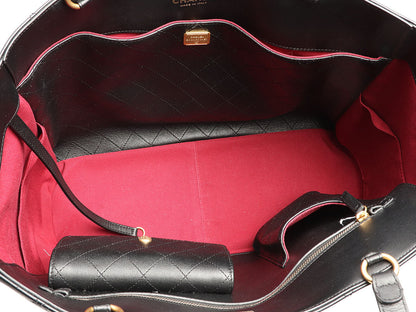 Chanel Large Black Quilted Calfskin Book Pocket Tote