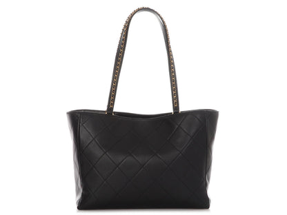 Chanel Large Black Quilted Calfskin Book Pocket Tote