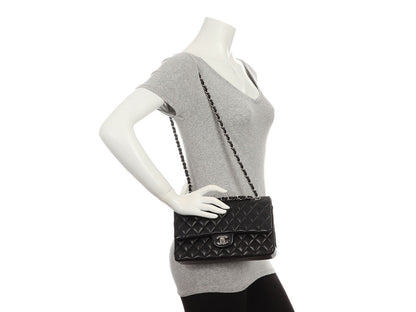 Chanel Medium/Large Black Quilted Lambskin Classic Double Flap