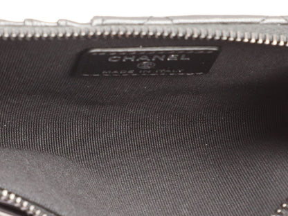 Chanel Black Quilted Lambskin Zip Around Card Holder