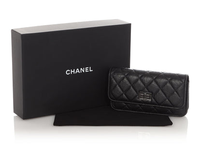 Chanel So Black Aged Quilted Calfskin Reissue Phone Holder With Chain