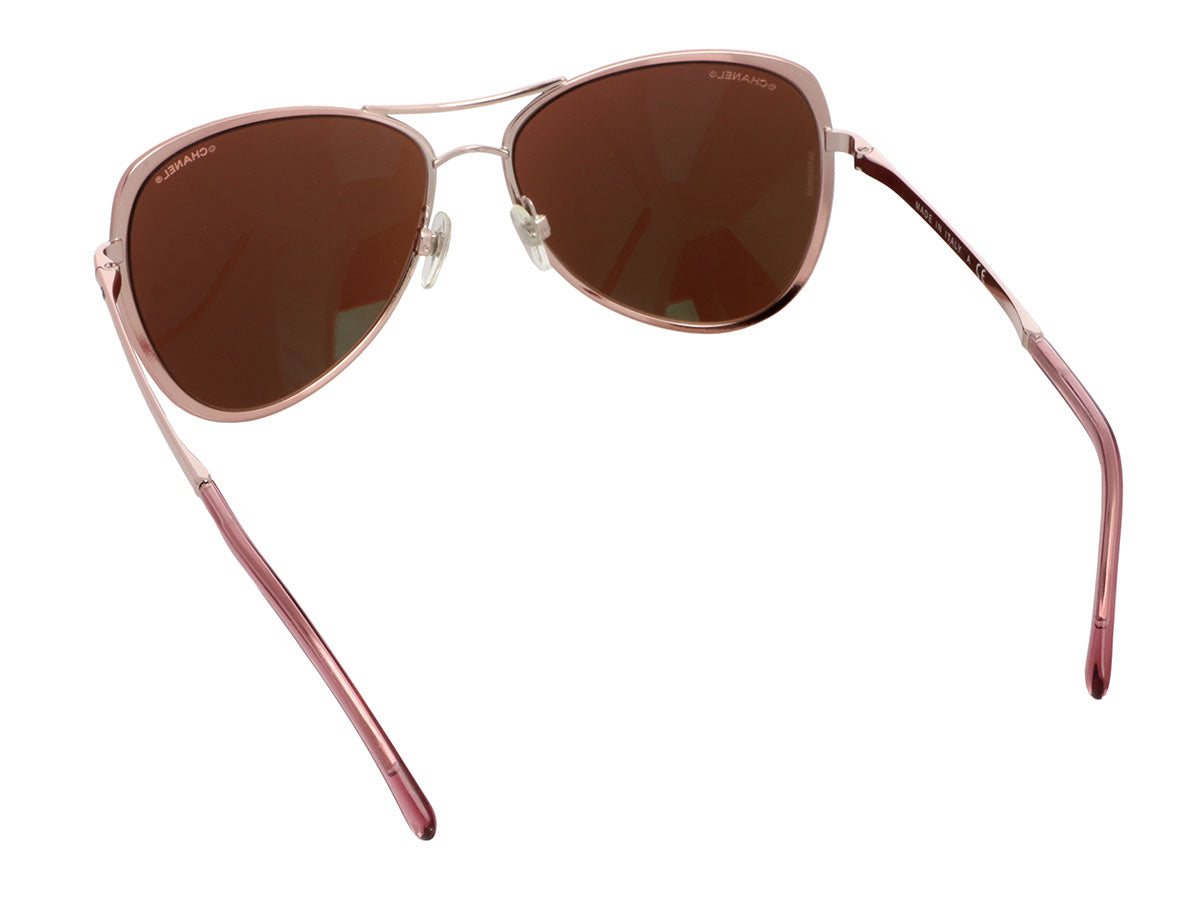Chanel Rose Gold Mirrored Aviator Sunglasses