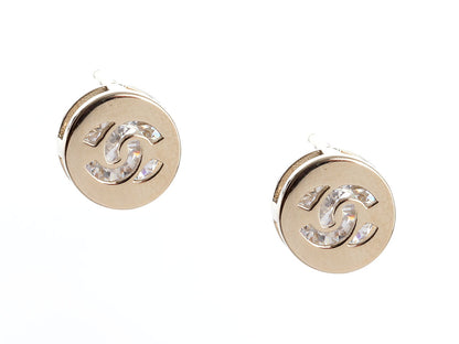 Chanel Crystal CC Pierced Earrings