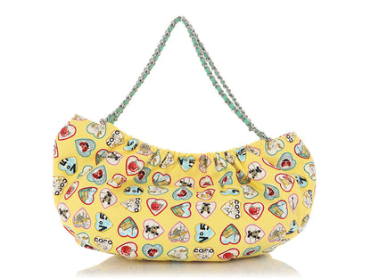 Chanel Yellow Canvas Coco Hearts Bag