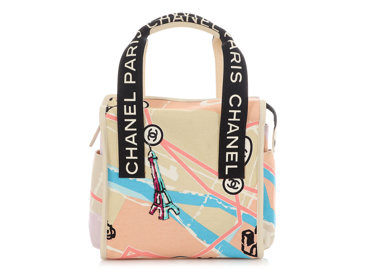 Chanel Multi-Colored Eiffel Tower Cruise Line Canvas Tote