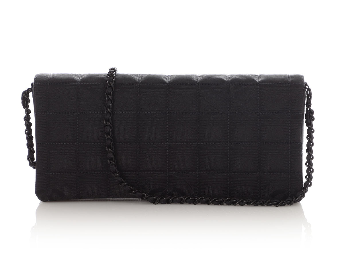 Chanel Black Quilted Nylon East/West Travel Ligne Flap