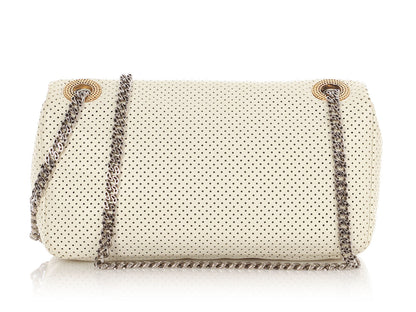 Chanel White Perforated Leather Drill Reissue Flap