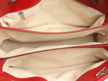 Chanel Red Quilted Caviar Timeless CC Soft Tote