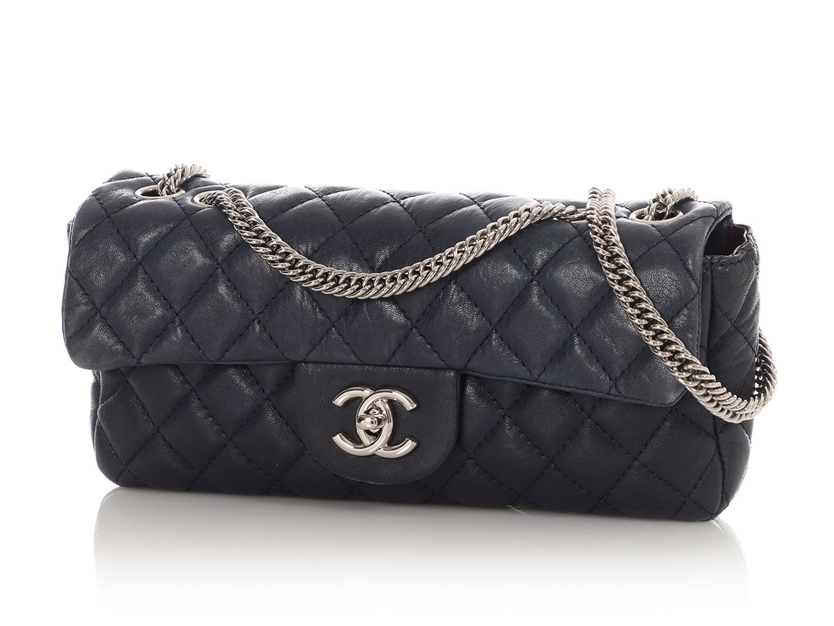 Chanel Navy Quilted Puffy Calfskin Flap