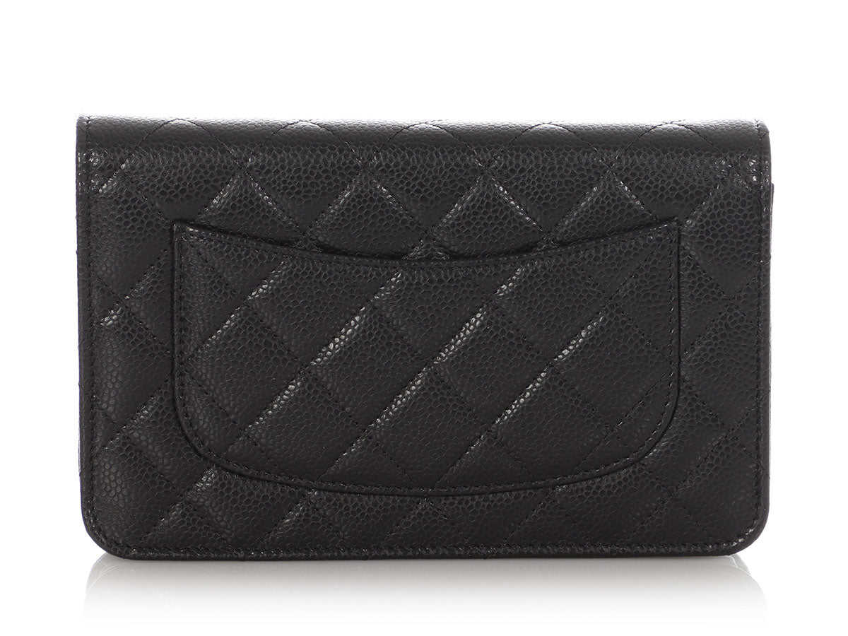 Chanel Black Quilted Caviar Wallet On Chain WOC