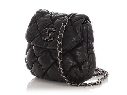 Chanel Mini Black Bubble Quilt Lambskin Paris-Moscow Crossbody