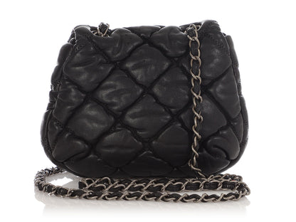 Chanel Mini Black Bubble Quilt Lambskin Paris-Moscow Crossbody
