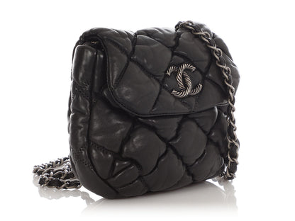 Chanel Mini Black Bubble Quilt Lambskin Paris-Moscow Crossbody