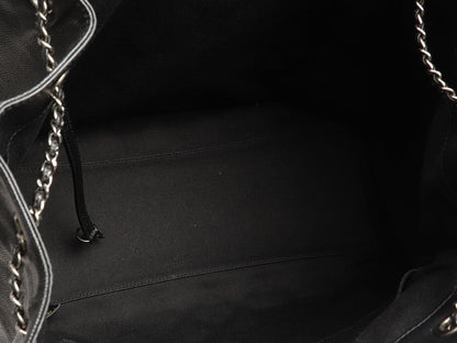 Chanel Large Black Quilted Soft Caviar CC Accordion Bucket Bag