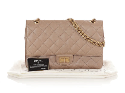 Chanel Metallic Dark Gold Quilted Aged Calfskin 2.55 Reissue 227