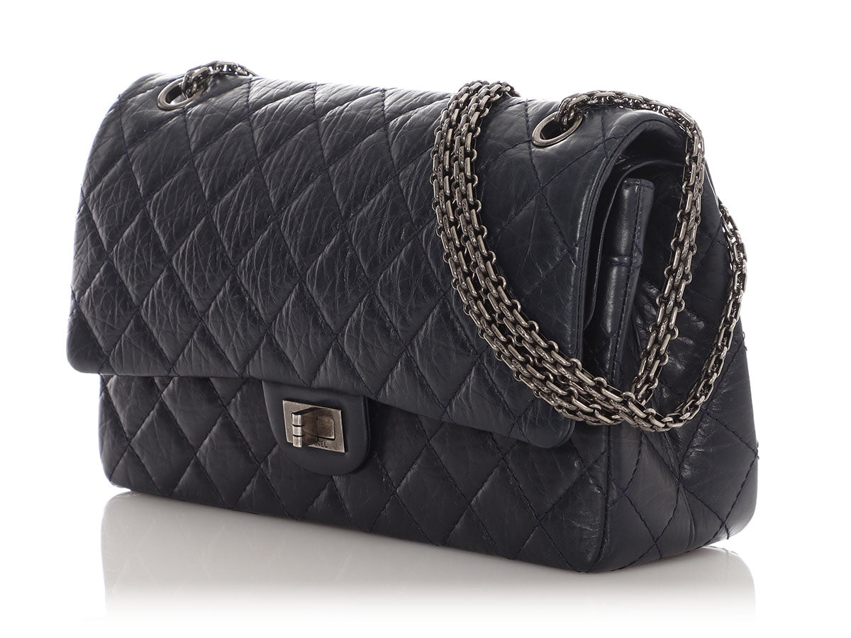 Chanel Navy Quilted Aged Calfskin 2.55 Reissue 226