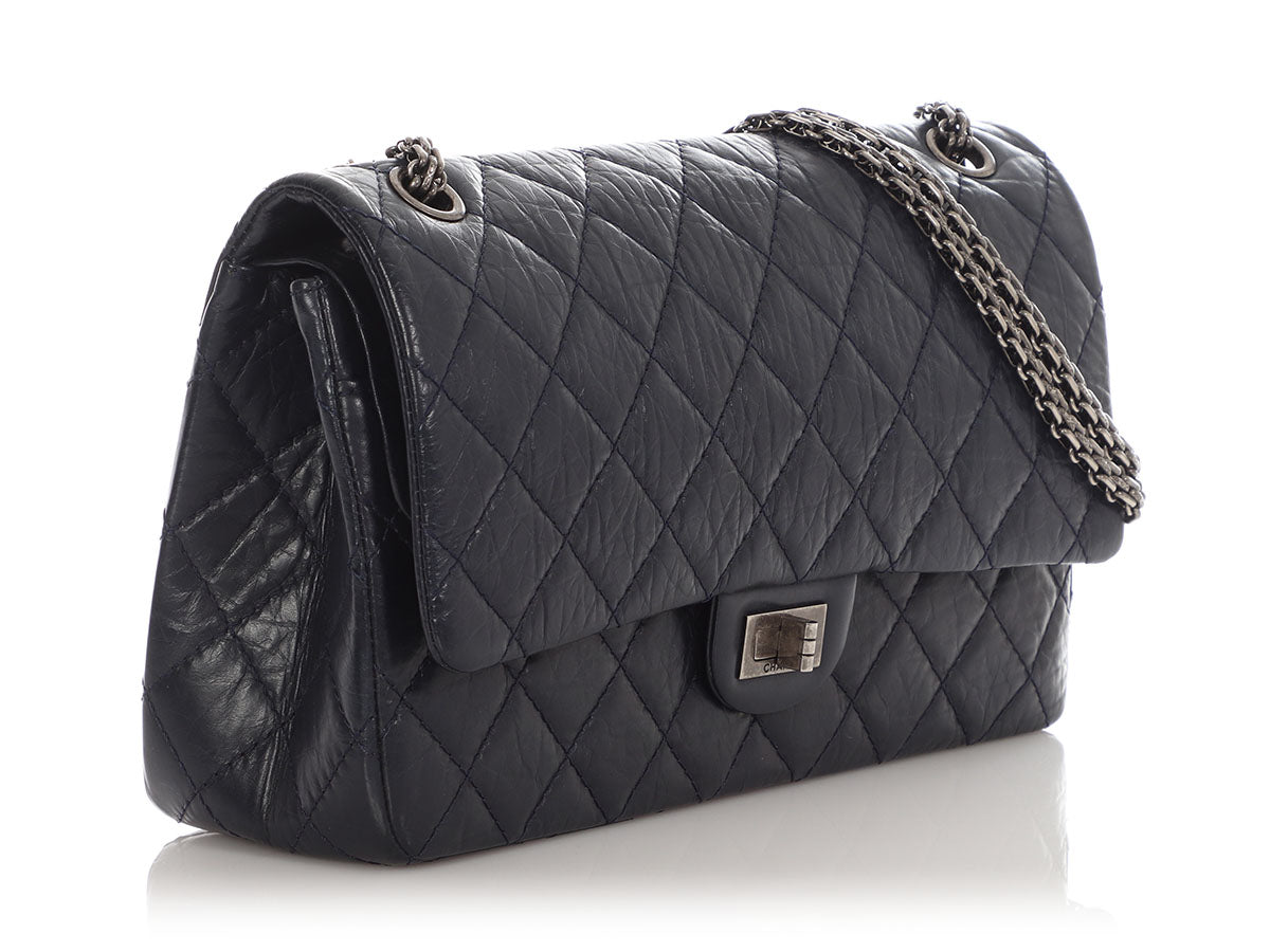 Chanel Navy Quilted Aged Calfskin 2.55 Reissue 226