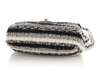 Chanel Mini Black and White Tweed Classic