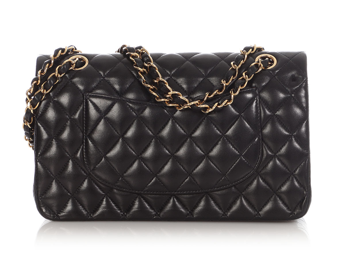 Chanel Medium/Large Black Quilted Lambskin Classic Double Flap