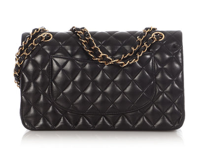 Chanel Medium/Large Black Quilted Lambskin Classic Double Flap