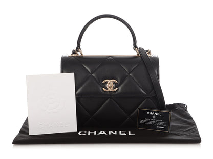 Chanel Small Black Quilted Lambskin Trendy CC Flap