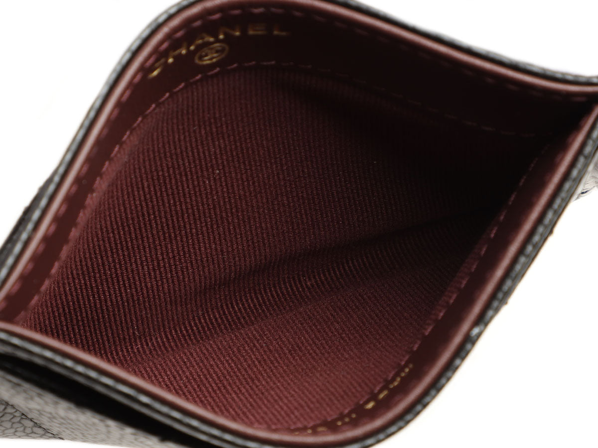 Chanel Black Quilted Caviar Classic Card Case